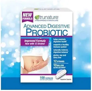 Trunature Digestive Probiotic Capsules, Healthy Immune System 2Pack (100 Count) Product is Recommended